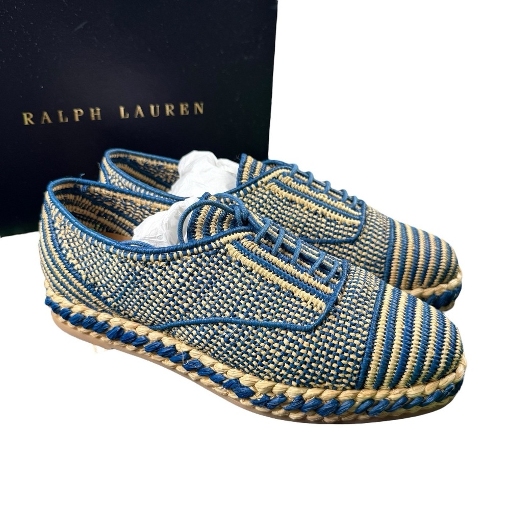 Ralph Lauren‎ Purple Label Ashmaya Espedrille Women's Blue Shoe Size 7 NIB